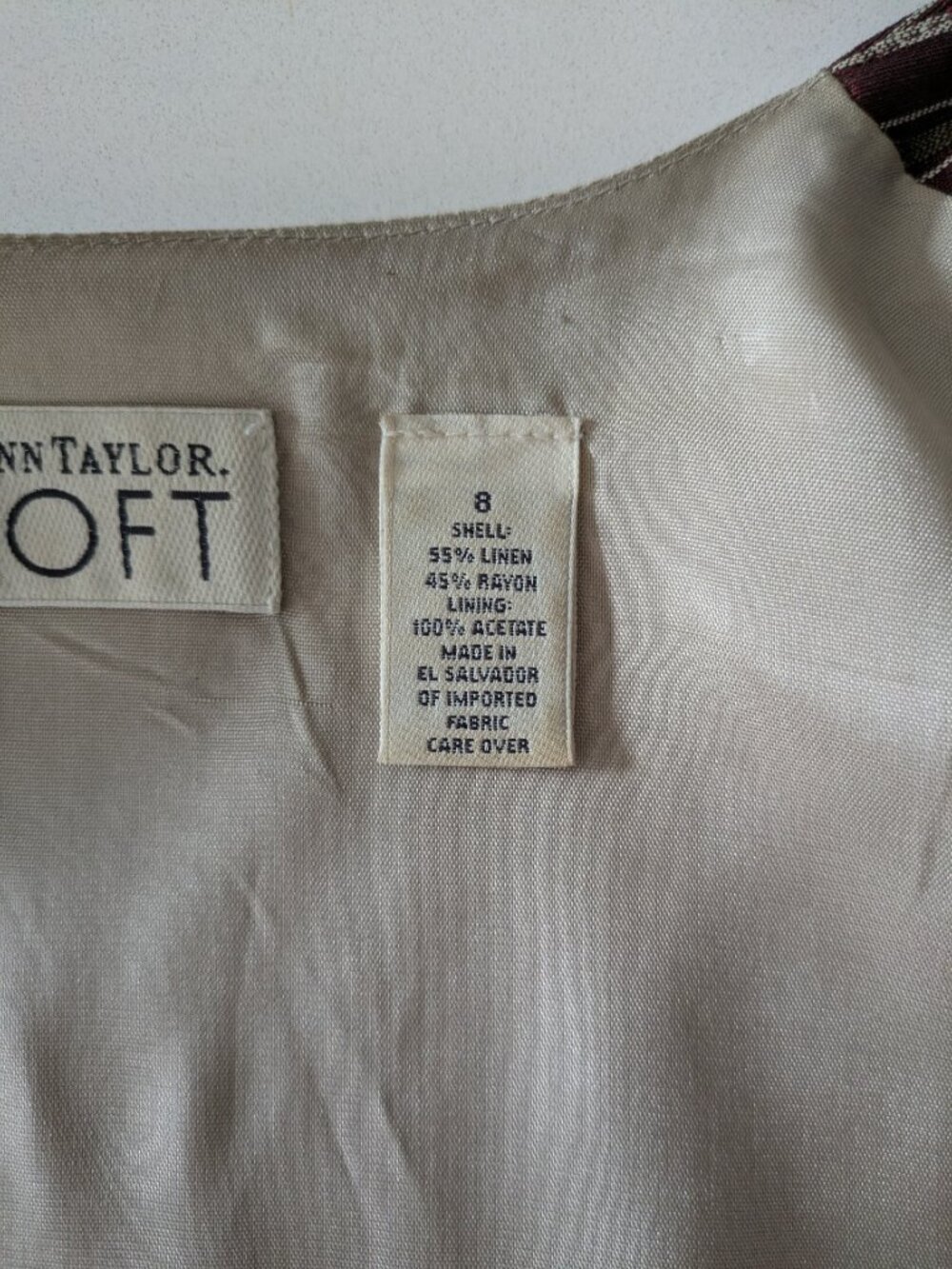 Vintage Ann Taylor Loft Striped Linen Blend Vest Size 8 | Versatile capsule chic - Picture 7 of 13
